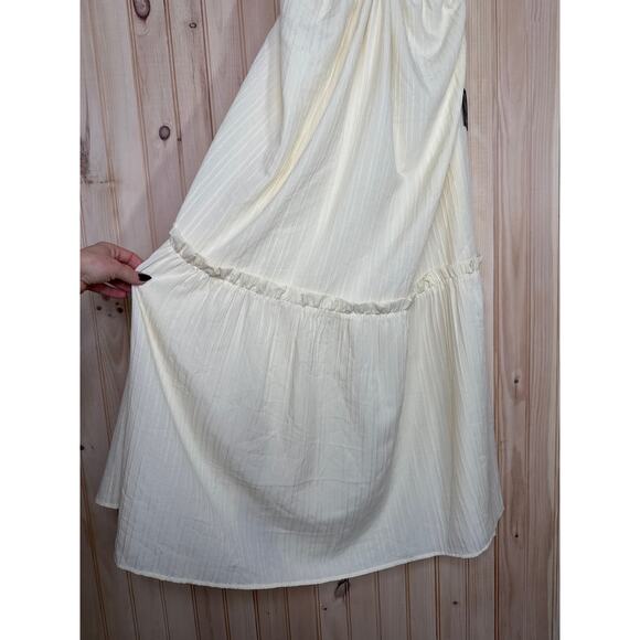 NWT Lulus Island Vacay Cream Tie-Back Maxi Dress Resortwear Vacay Cut Out Sz M - Picture 6 of 10